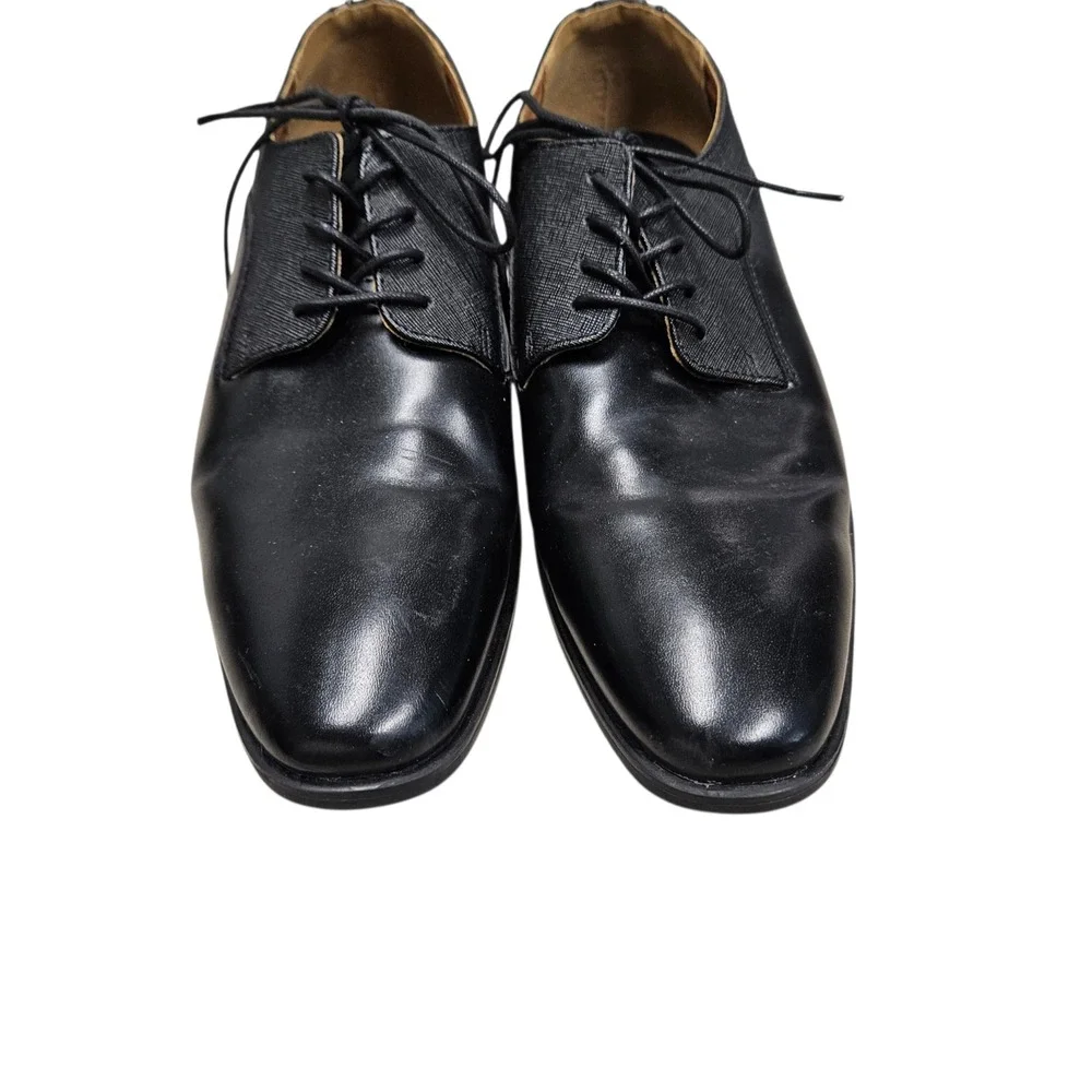 Alfani Jackson Dress Shoes‎ Mens 10.5M Black Textured Mixed Media Oxfords